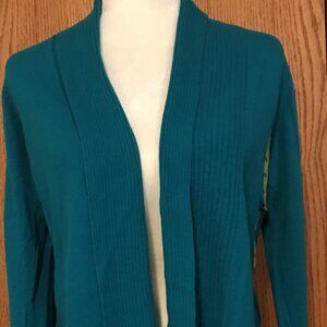 Vintage Fever Brand Clothing open front waterfall cardigan Sm. NWT Emerald Shine